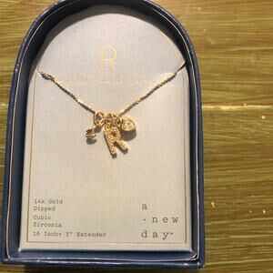 A New Day NWT 14K Gold Dipped Charm Initial "R" Pendant Necklace